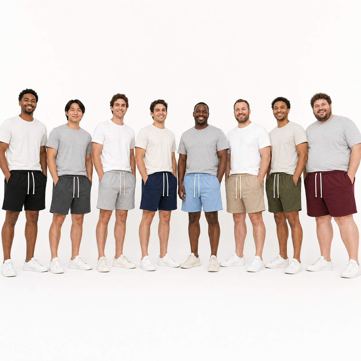 Men’s Elastic-Waist Drawstring Shorts