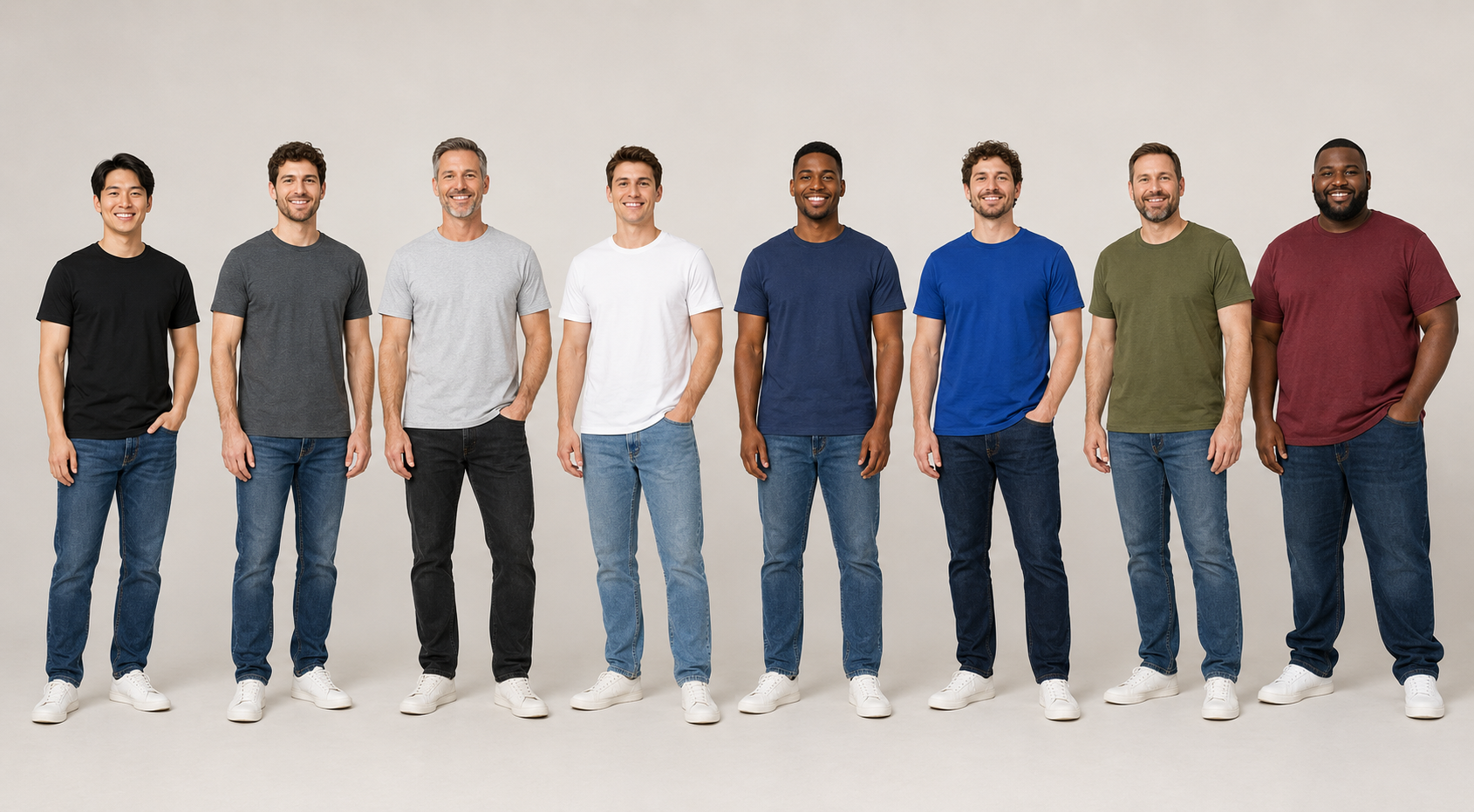 Men's Soft-Feel Crew Neck T-Shirt Multi-Pack