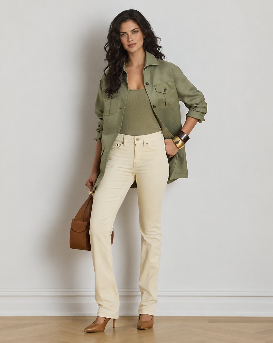 Women's Mid-Rise Corduroy Slim Straight Pant