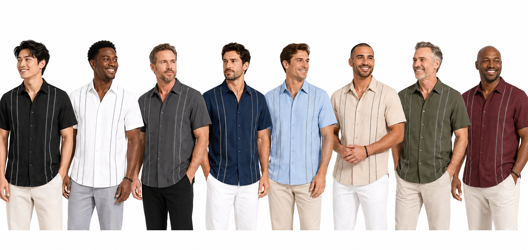 Men's Cuban ShortSleeve Button Down Shirt