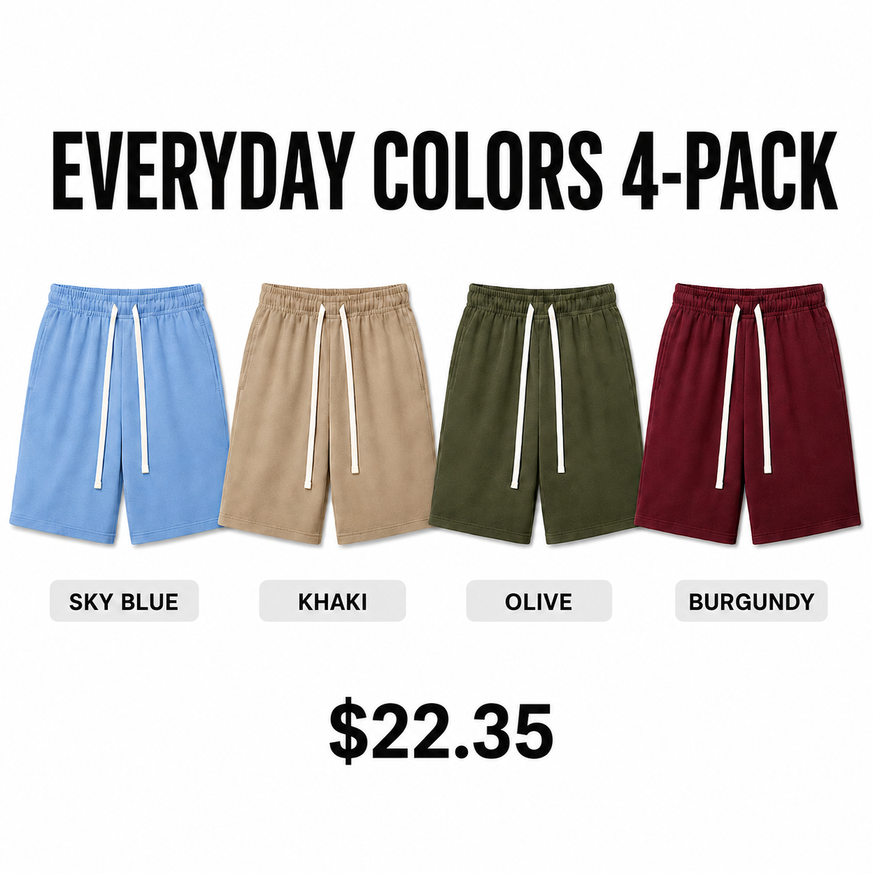 Men’s Elastic-Waist Drawstring Shorts