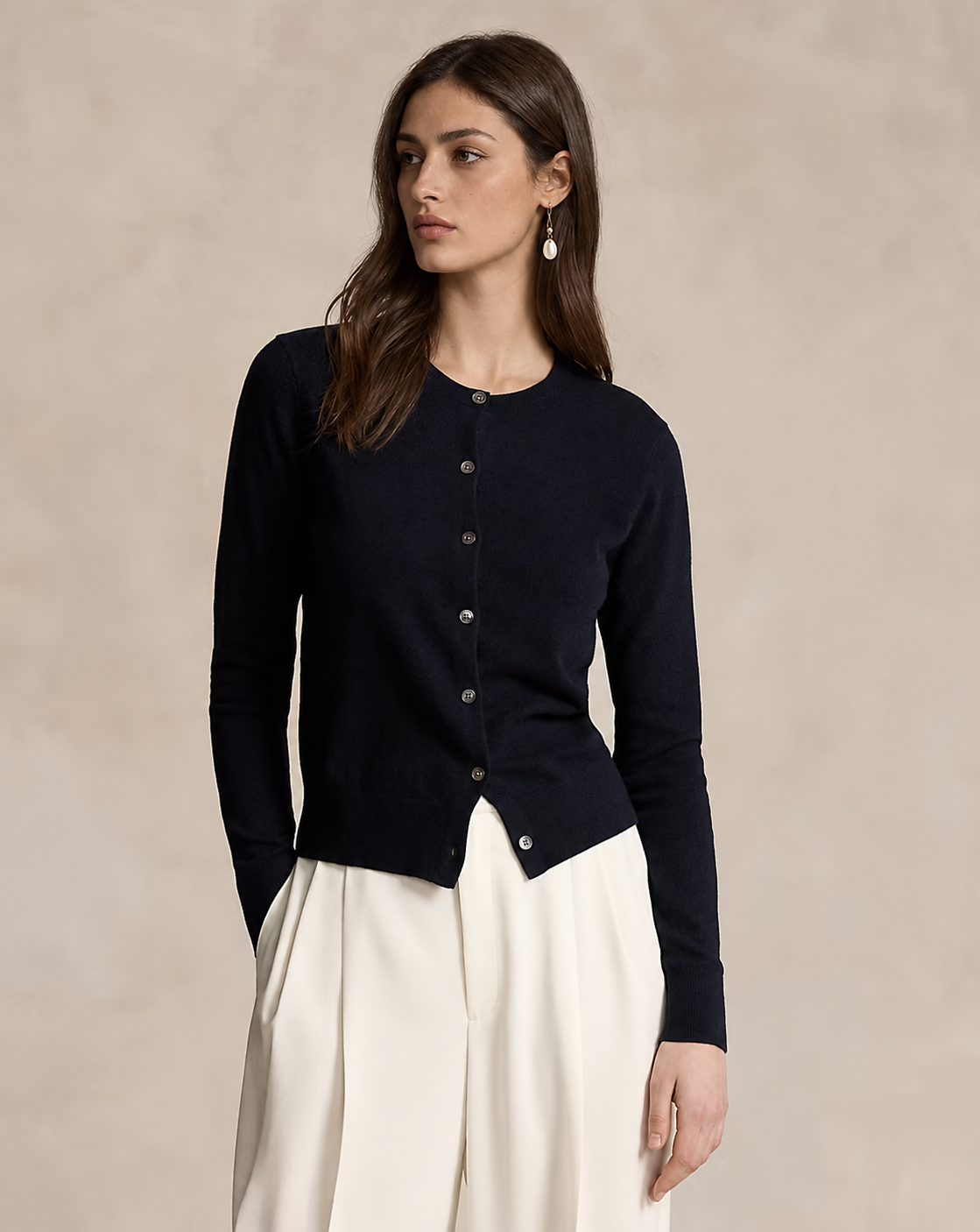 Women's Cashmere Crewneck Cardigan