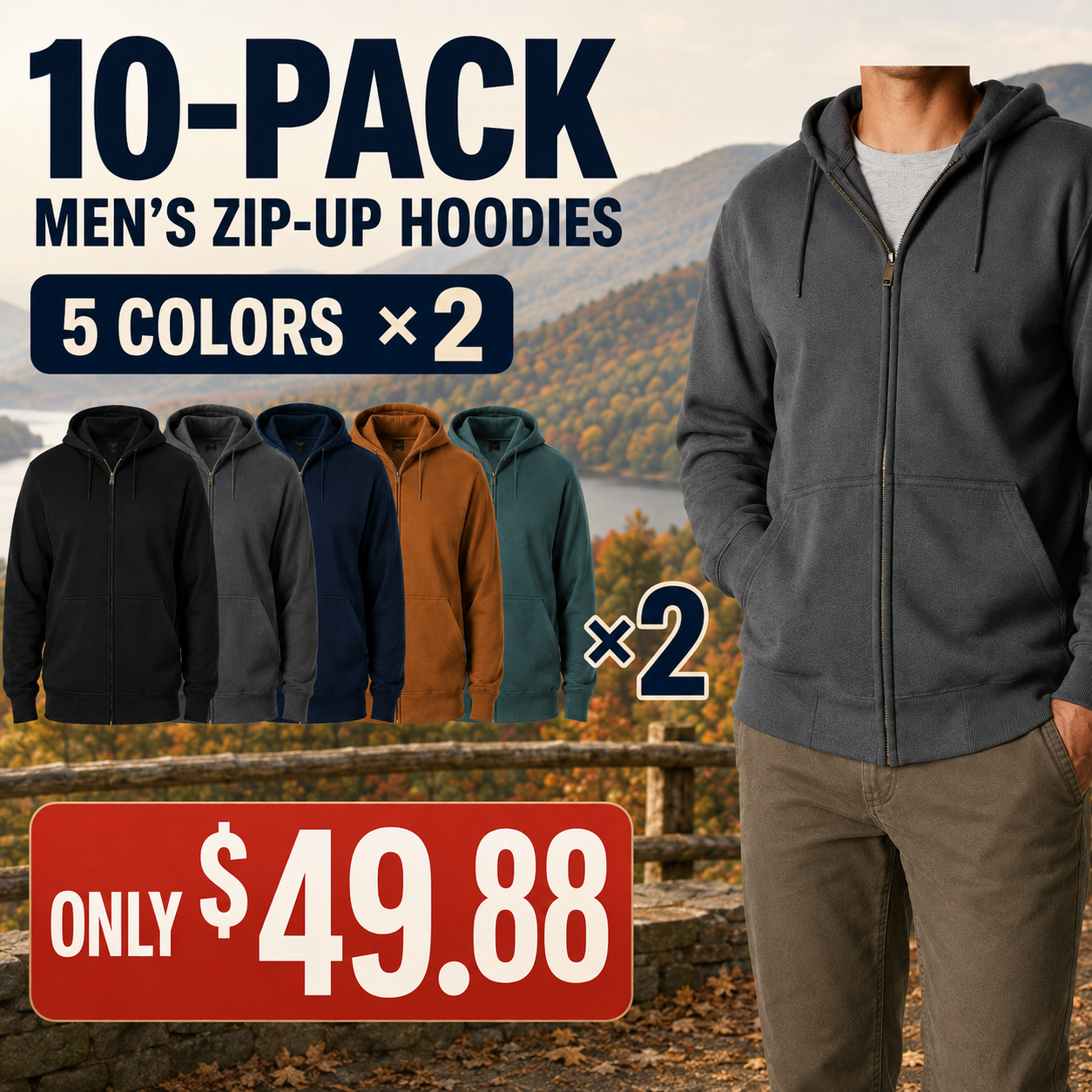Men's Full-Zip Hooded Sweatshirt