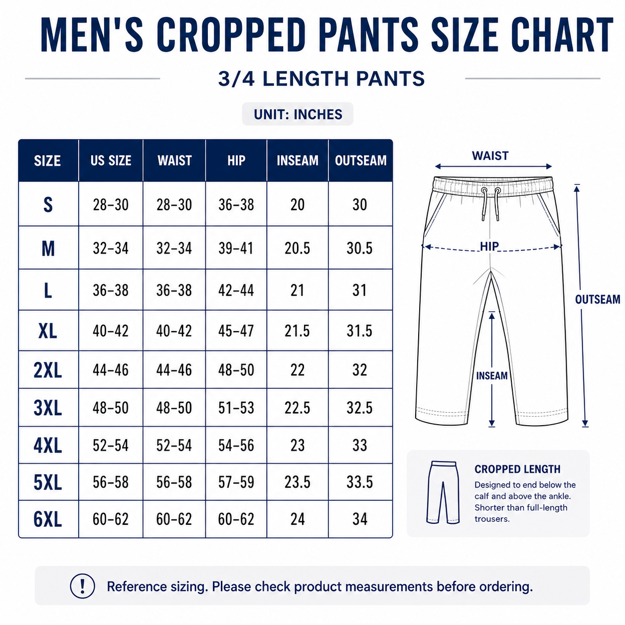 Men’s Drawstring Cropped Sweatpants
