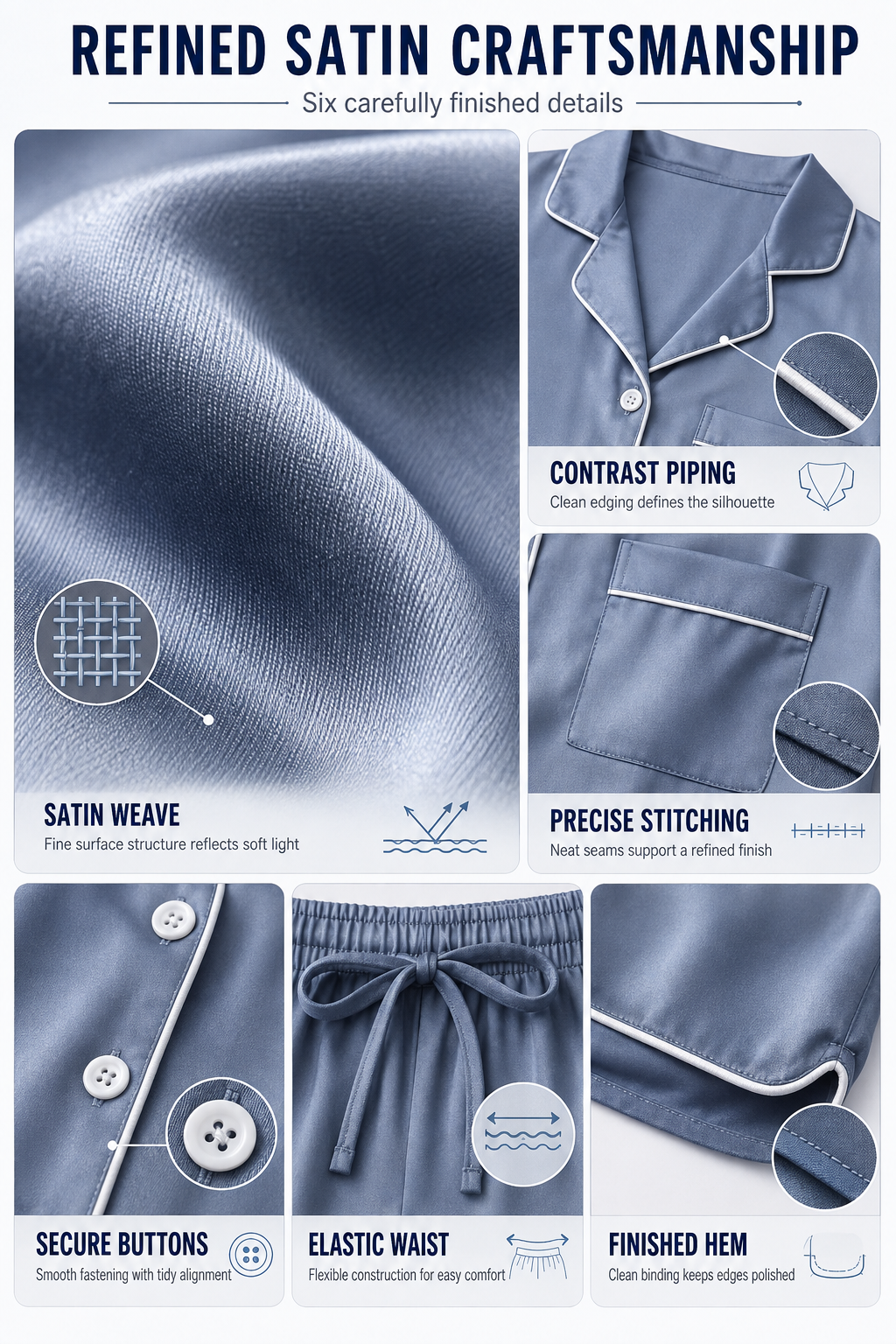  Women’s Satin Short Pajama Set