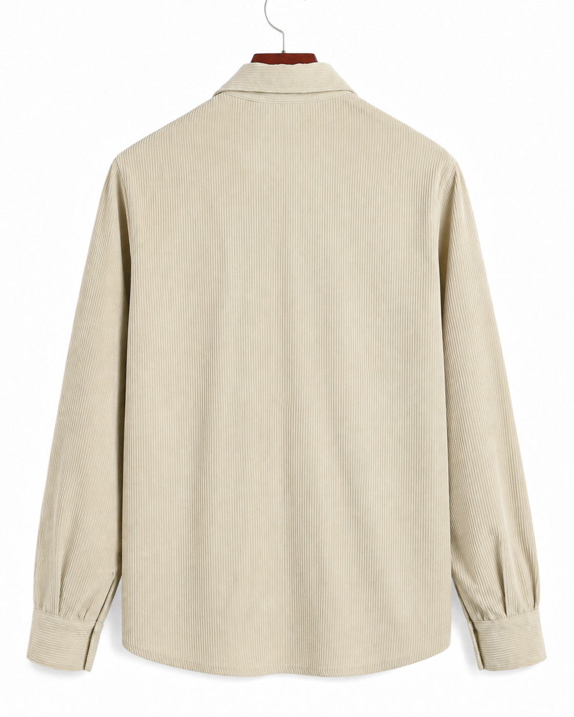 Men's Plain Pocket Half Button Corduroy Shirt, Casual Comfy Regular Fit Long Sleeve Collared Top For Fall & Winter, Men's Clothes For Daily Wear
