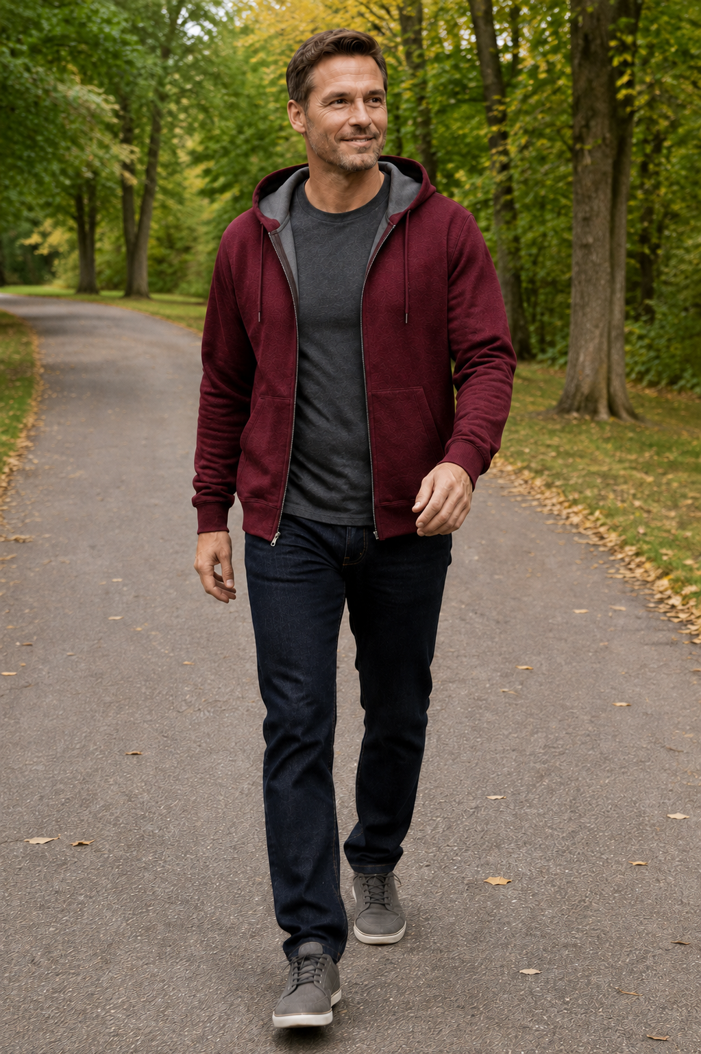 Men's Zip-up Hoodie，Hooded Sweatshirt