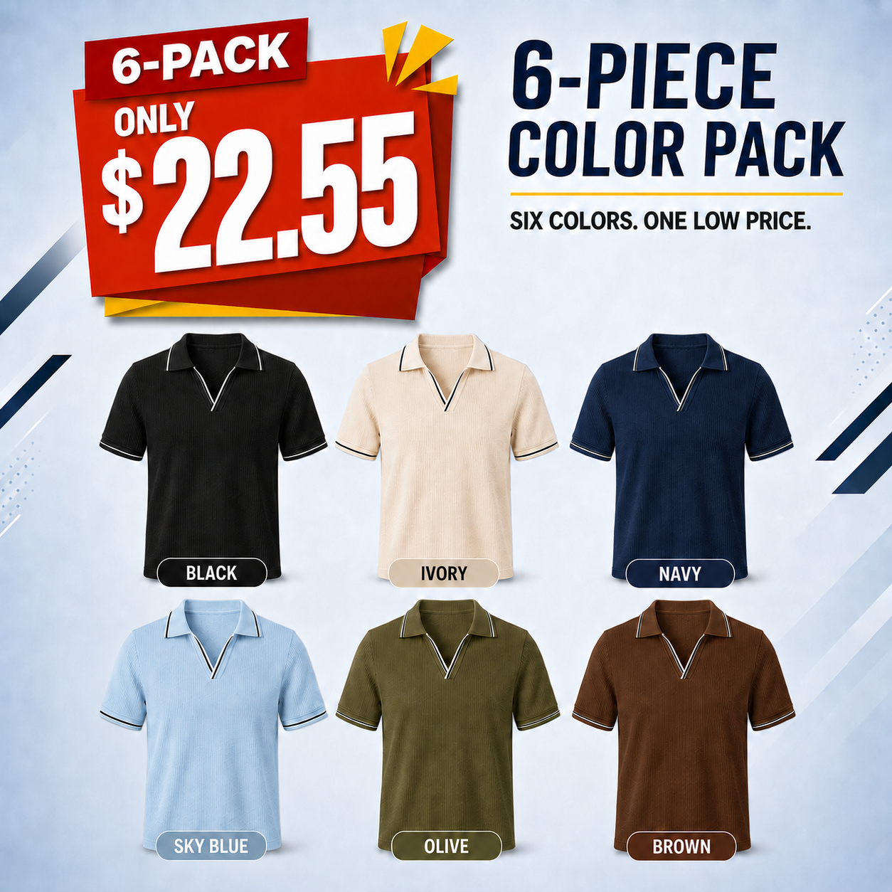 Men’s Contrast-Stripe Short-Sleeve Polo Shirt