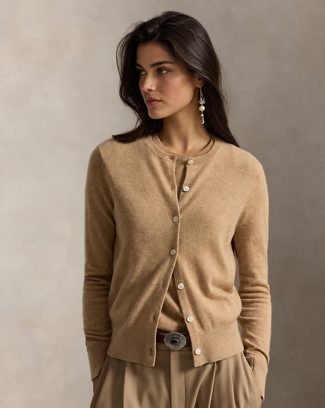 Women's Cashmere Crewneck Cardigan