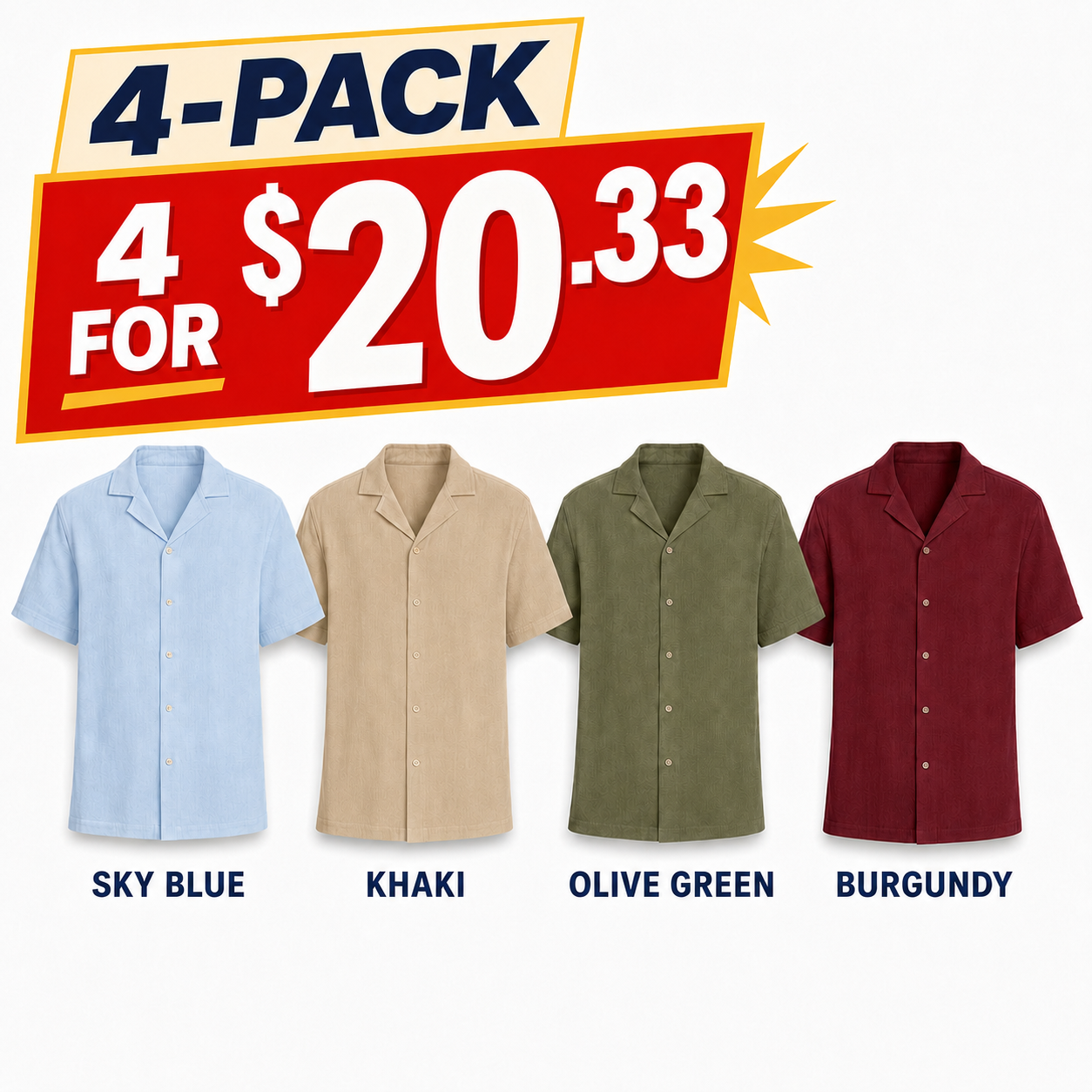 Men’s Textured Short-Sleeve Camp Collar Shirt