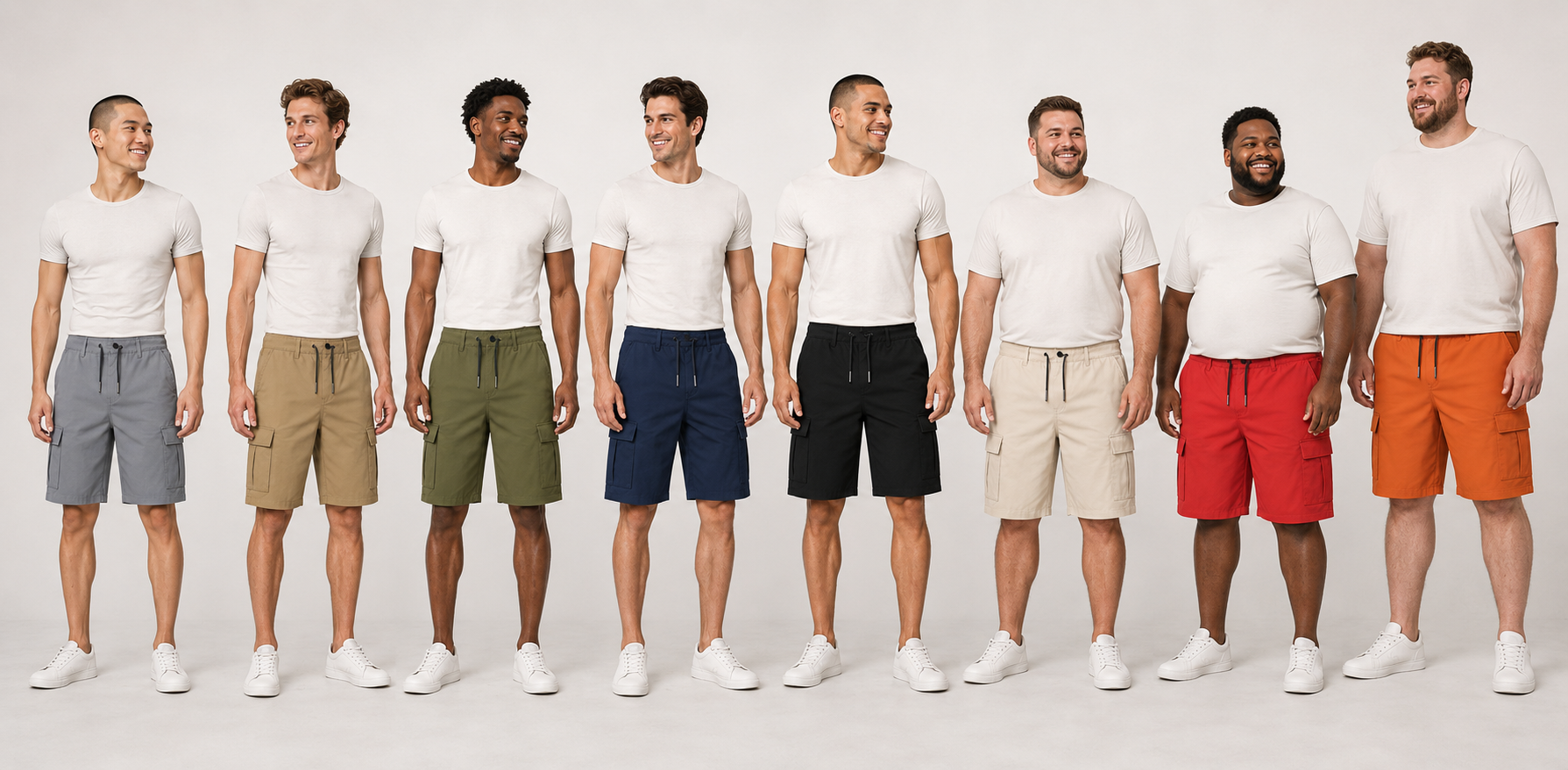 Men's Drawstring Cargo Shorts Multi-Pack