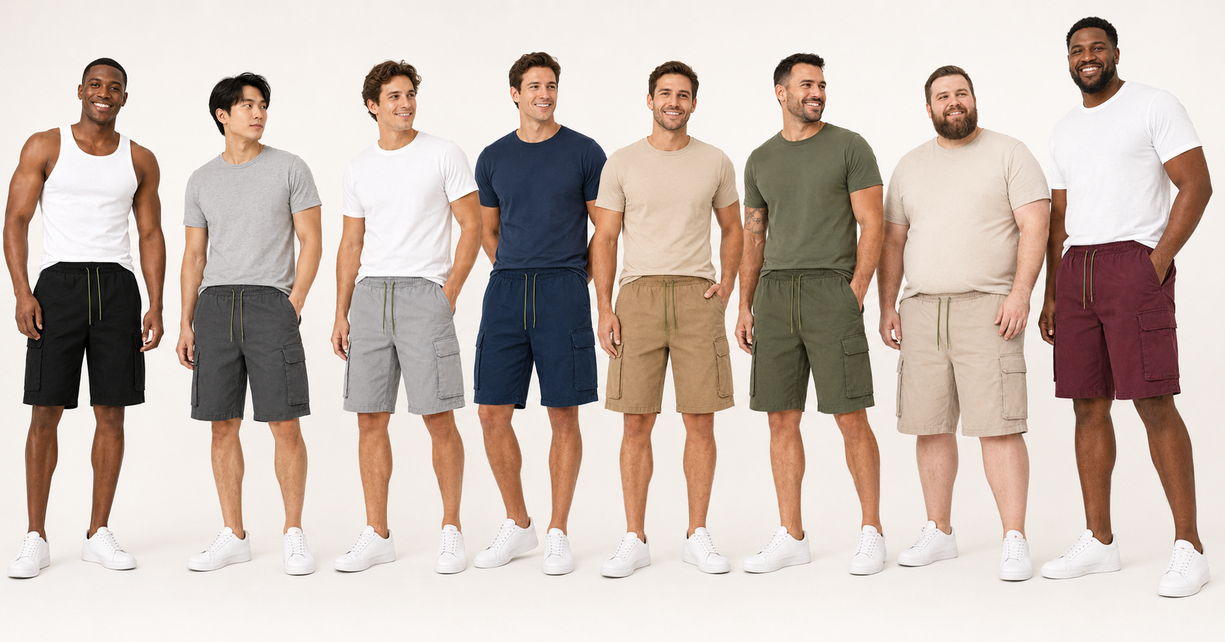 Men's Drawstring Cargo Shorts Multi-Pack
