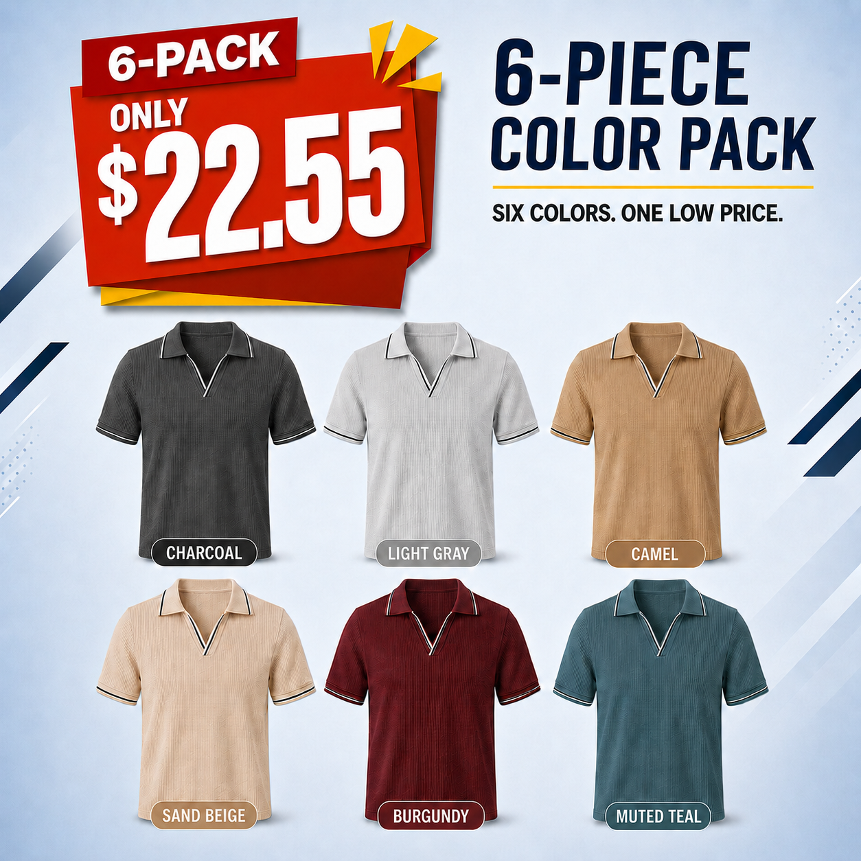 Men’s Contrast-Stripe Short-Sleeve Polo Shirt