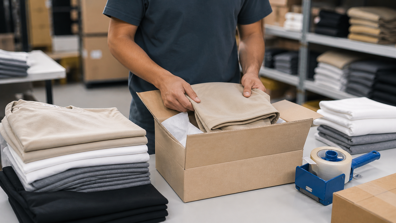 Everyday apparel being packed