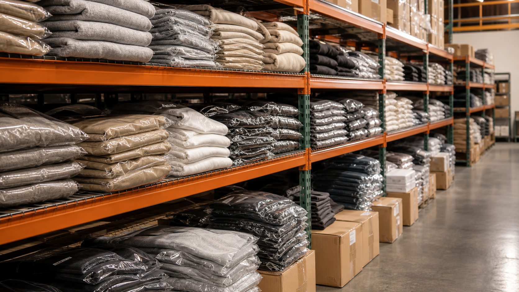 Organized apparel warehouse