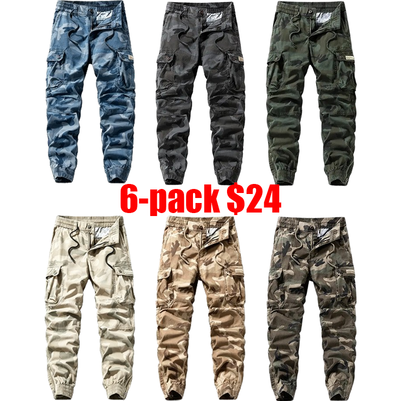 Men's Summer Lightweight Camouflage Cargo Pants – Jogger Style Breathable Cotton Durable Work Pants