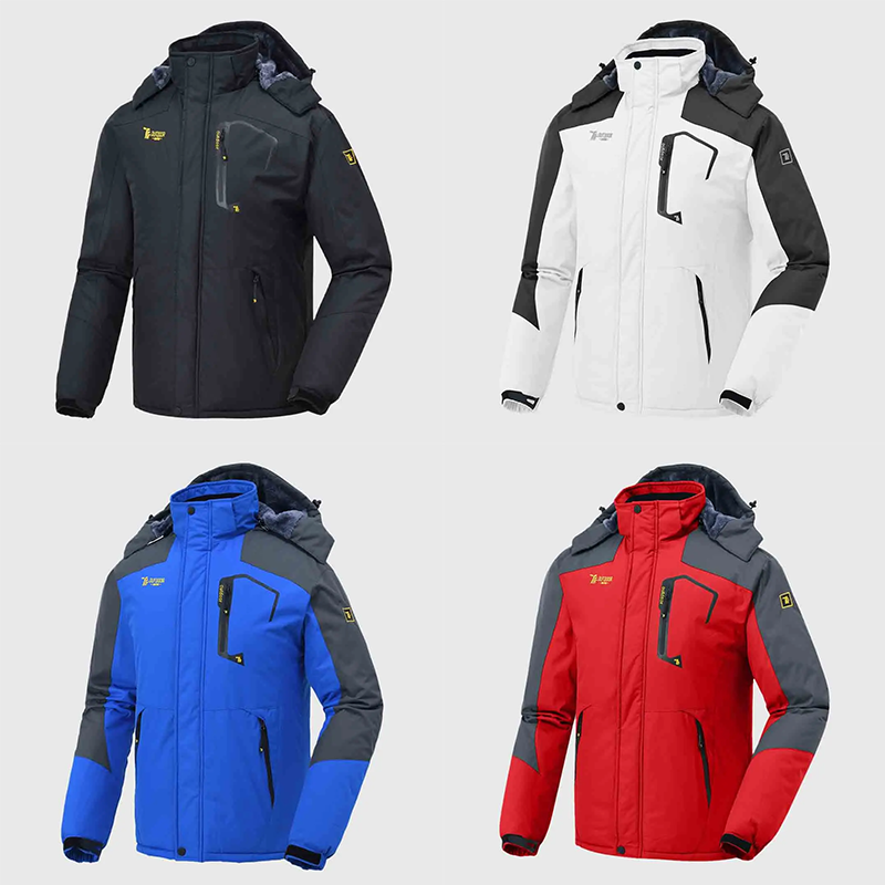 Men's Ski Jacket – Waterproof Insulated Fleece Winter Coat for Big & Tall (Sizes up to XXXXL)