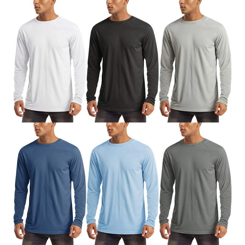 Men's UPF 50+ Quick-Dry Long Sleeve Rash Guard – Raglan Fishing & Gym Shirt