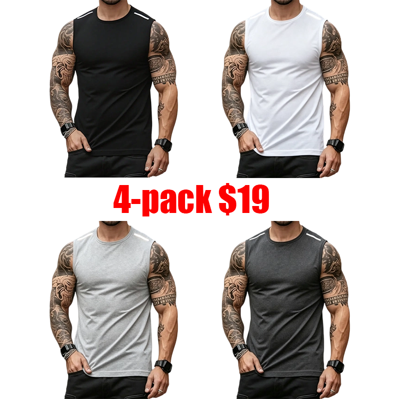 Unisex Quick-Dry Sports Vest – Reflective Breathable Sleeveless Workout Top for Running & Biking