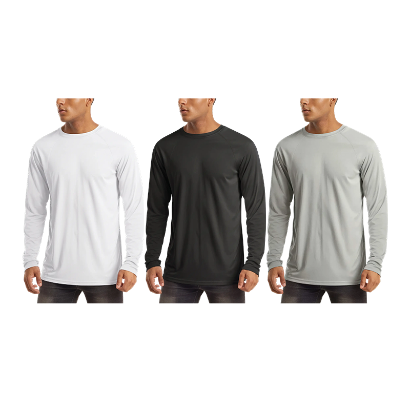 Men's UPF 50+ Quick-Dry Long Sleeve Rash Guard – Raglan Fishing & Gym Shirt
