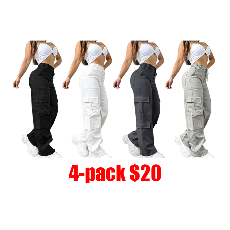 Women's Cargo Work Pants – Multi-Pocket Straight-Leg Outdoor Trousers