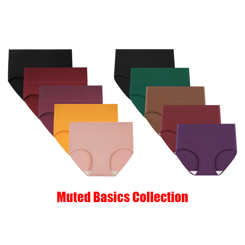 10-Pack Women's High Waisted Cotton Panties – Soft Breathable Full Coverage Briefs