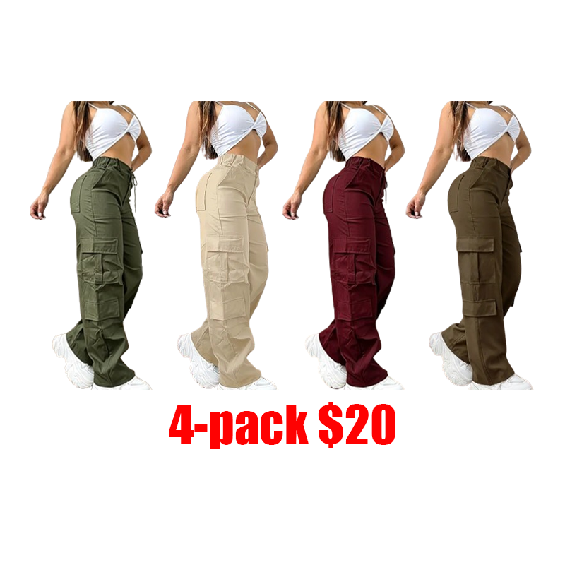 Women's Cargo Work Pants – Multi-Pocket Straight-Leg Outdoor Trousers