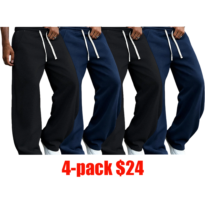 Men's 4-Pack Loose Athletic Set – Solid-Color Street Style Yoga Fitness Wear S-XXL