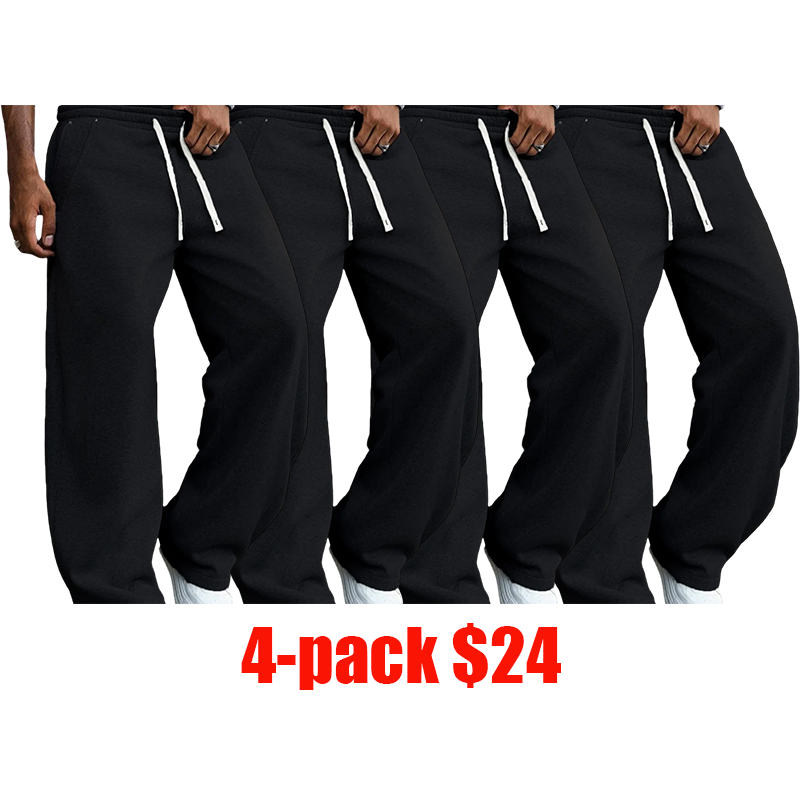 Men's 4-Pack Loose Athletic Set – Solid-Color Street Style Yoga Fitness Wear S-XXL