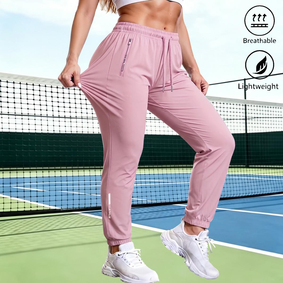 Women's 6-Pack Casual Long Pants – Elastic Waist Drawstring Zippered Pocket Sporty Trousers for All Seasons