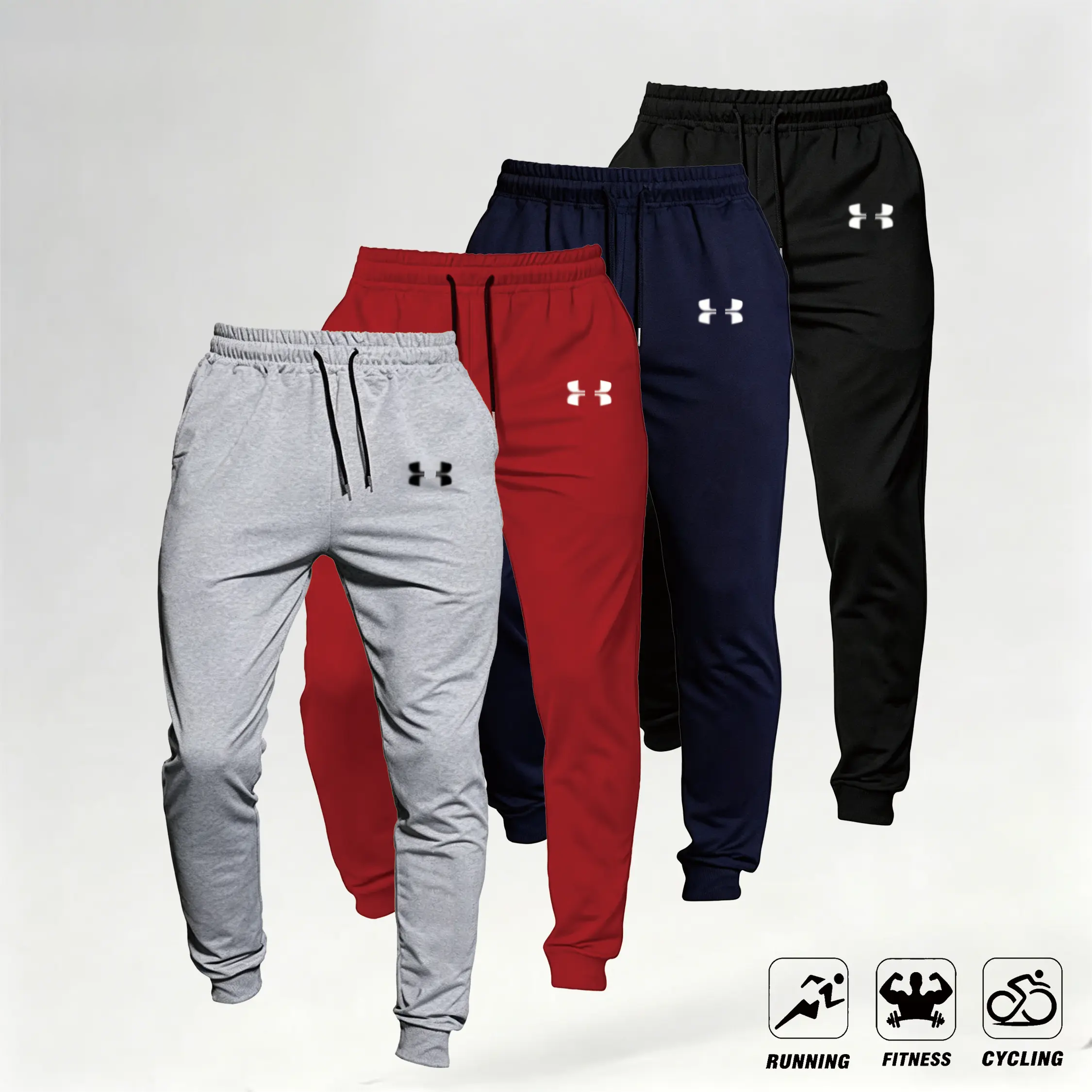 Men's 8-Pack Loose Joggers – Soft Stretch Sweatpants with Pockets, Retro Street Style
