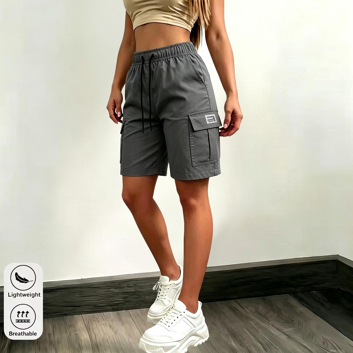 Women's 8-Pack Cargo Shorts – Wide-Leg Summer Shorts with Pockets & Drawstring