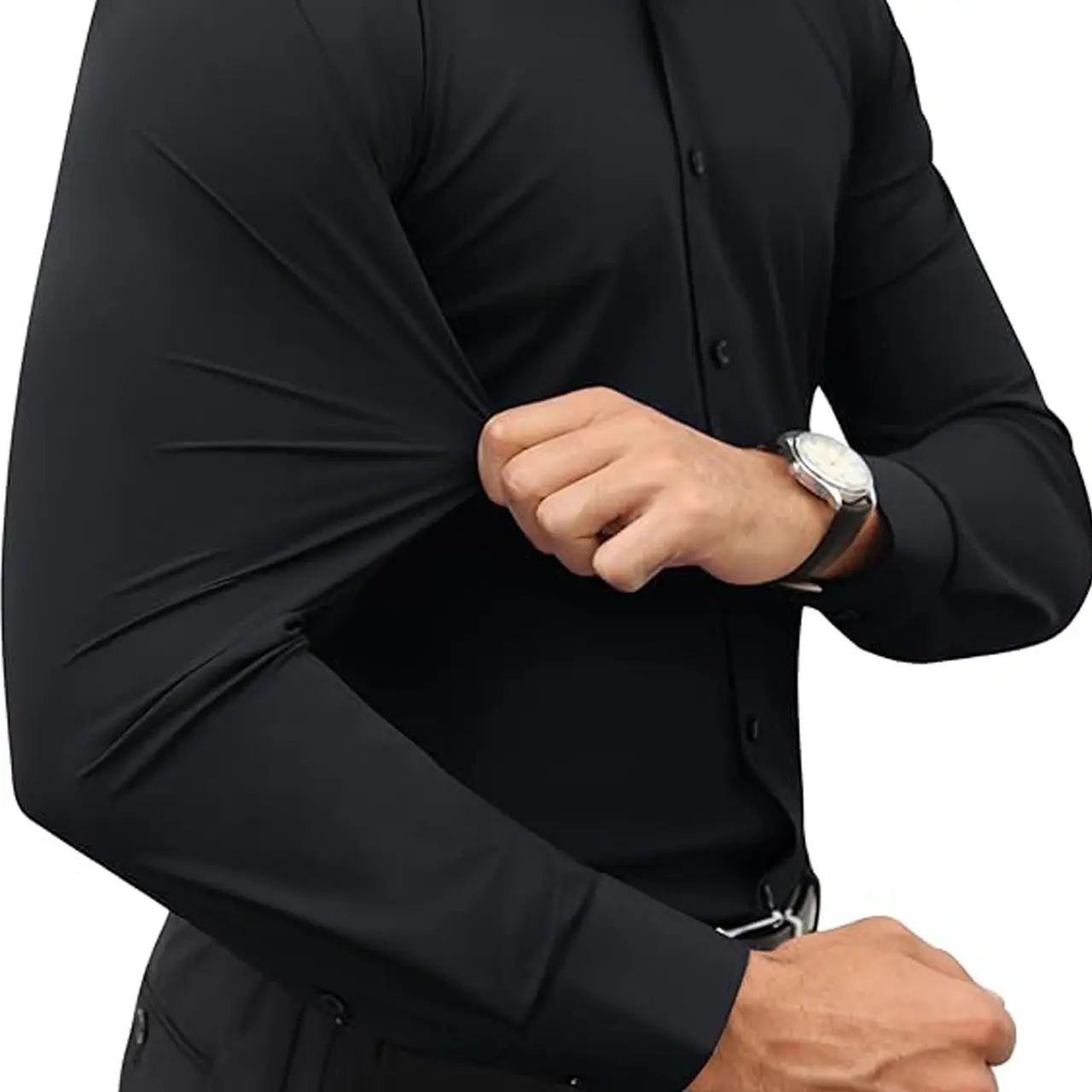 Men's Stretch Dress Shirt – Quick-Dry Anti-Wrinkle Slim Long-Sleeve Business Casual Top, Worldwide Shipping