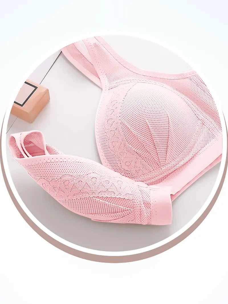 Women's 6-Pack Front Closure Push-Up Bra – Jacquard Full Coverage Unlined Seamless Underwire Bra for Daily Wear