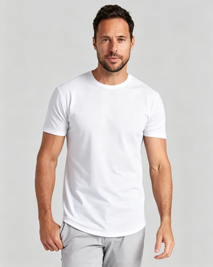 Men's 8-Pack Fitted Crewneck T-Shirt – 4-Way Stretch Wrinkle-Resistant Streetwear Basic Tee