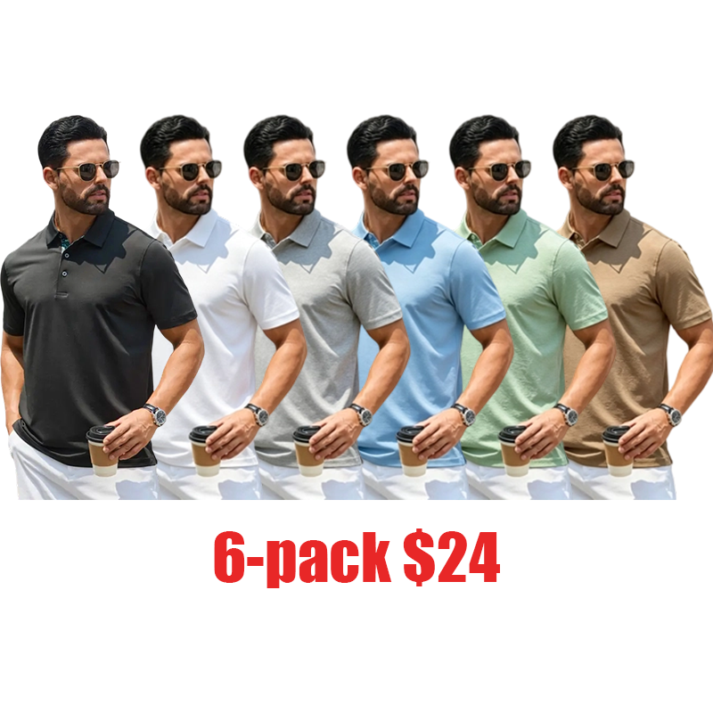 Men's 3-Pack Polo Shirts – Soft Breathable Cotton Short Sleeve Casual Fit Classic Collared Polo for Work, Golf & Everyday Wear