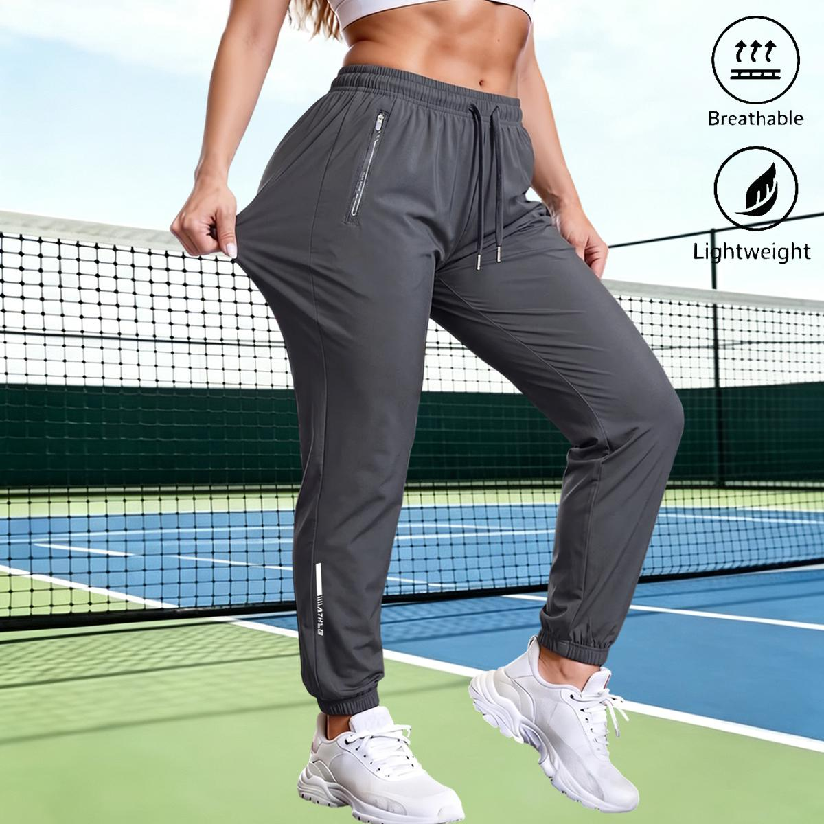 Women's 6-Pack Casual Long Pants – Elastic Waist Drawstring Zippered Pocket Sporty Trousers for All Seasons