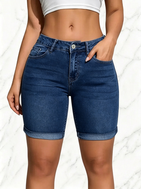 Women's 3-Pack Slim-Fit Denim Shorts – Washed Casual Summer Shorts with Pockets