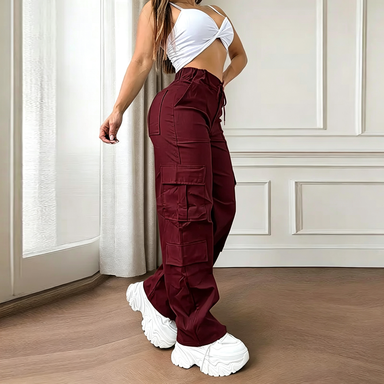 Women's Cargo Work Pants – Multi-Pocket Straight-Leg Outdoor Trousers