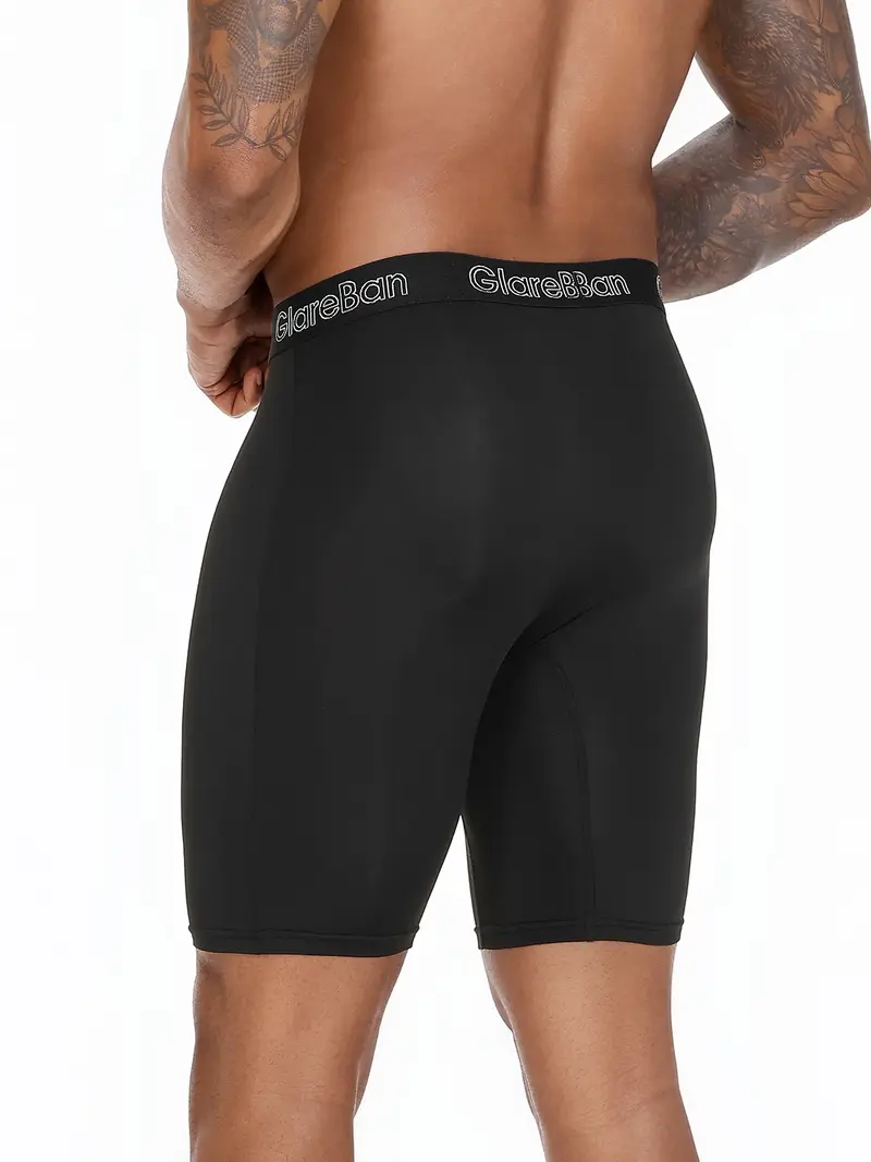 10-Pack Men's Long-Leg Quick-Dry Sports Boxer Briefs – Soft Stretchy Gym Workout Underwear