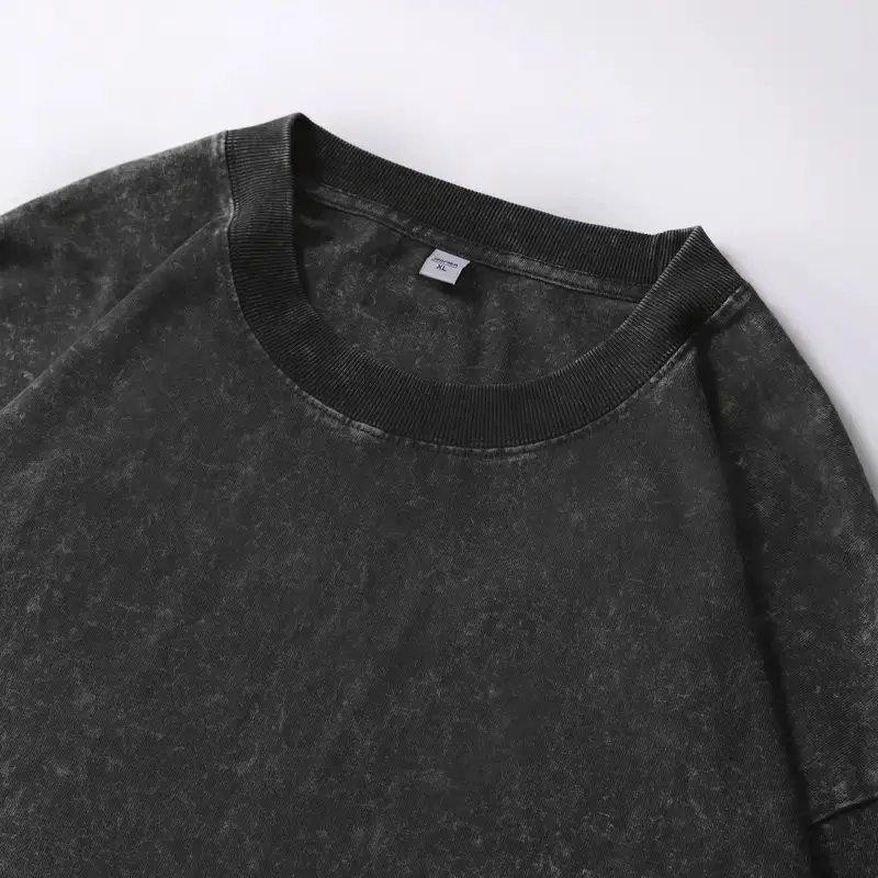 Men's 8-Pack Oversized Washed Long-Sleeve Tee – Unisex Distressed Vintage Crewneck Top