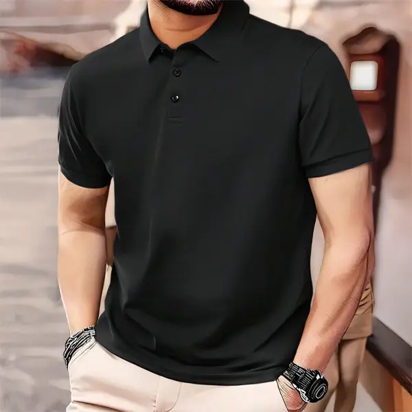 Men's 4-Pack Business Polo Shirts – Soft Stretch Comfortable Casual Polyester Tees
