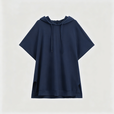 Women's Baggy Hoodie Top – Boxy Relaxed Dolman Sleeve Longline Tunic with Side Slits
