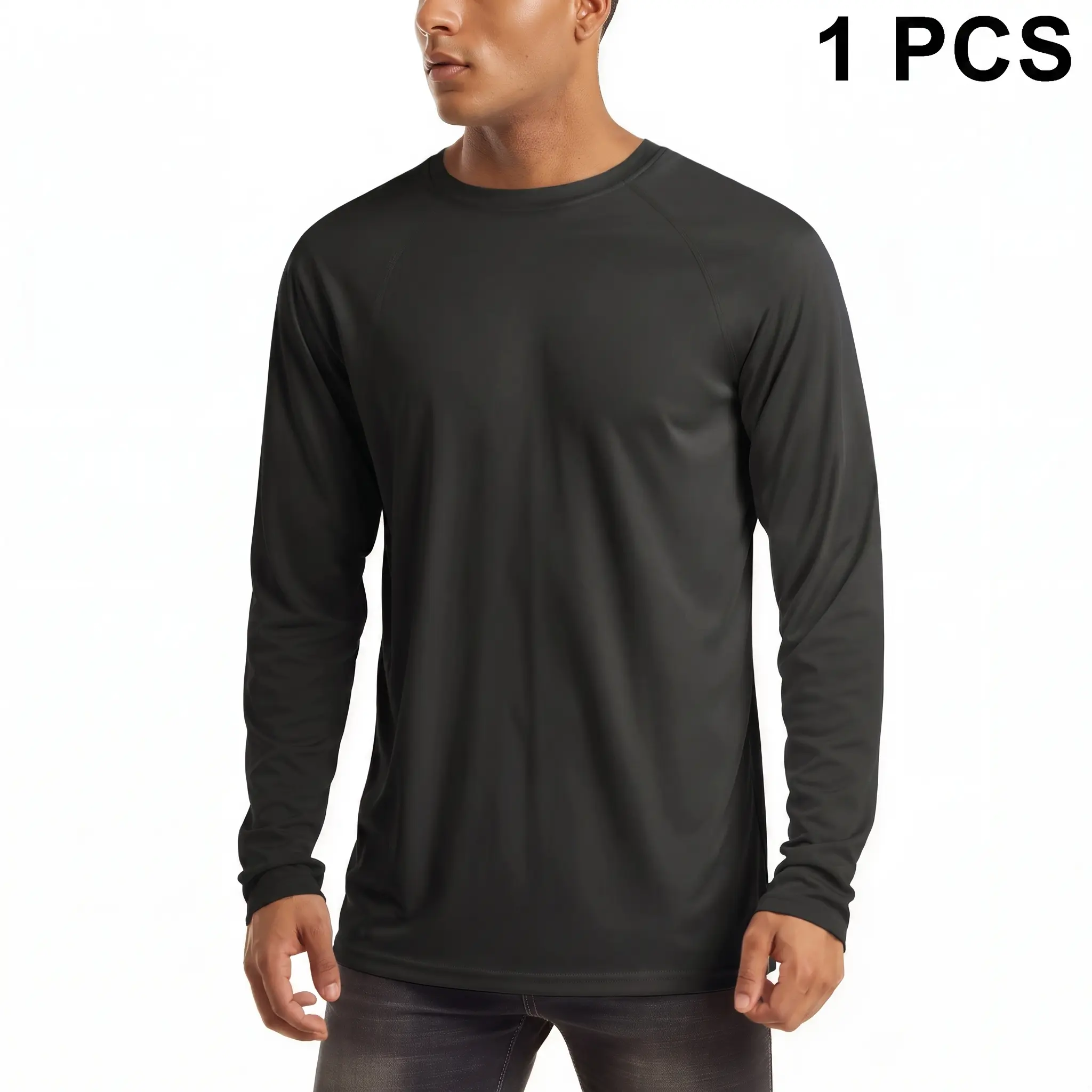 Men's UPF 50+ Quick-Dry Long Sleeve Rash Guard – Raglan Fishing & Gym Shirt