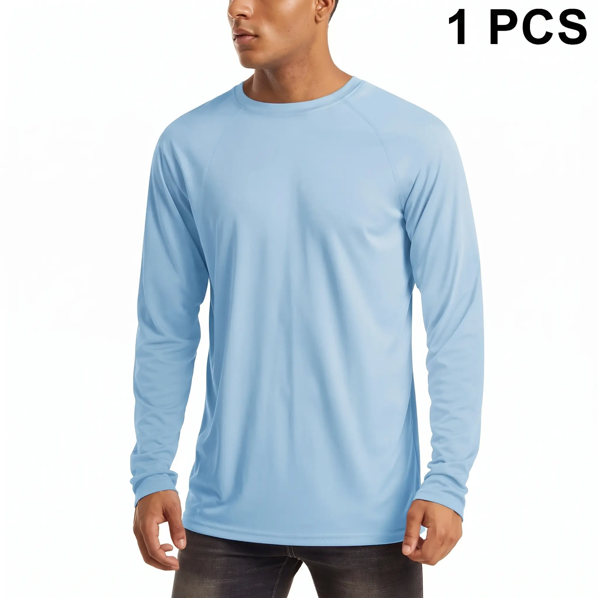 Men's UPF 50+ Quick-Dry Long Sleeve Rash Guard – Raglan Fishing & Gym Shirt
