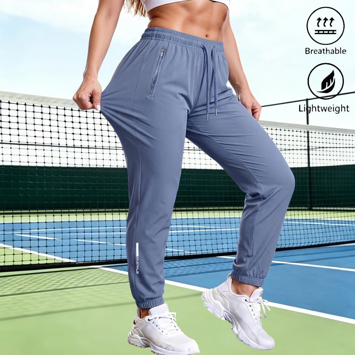 Women's 6-Pack Casual Long Pants – Elastic Waist Drawstring Zippered Pocket Sporty Trousers for All Seasons