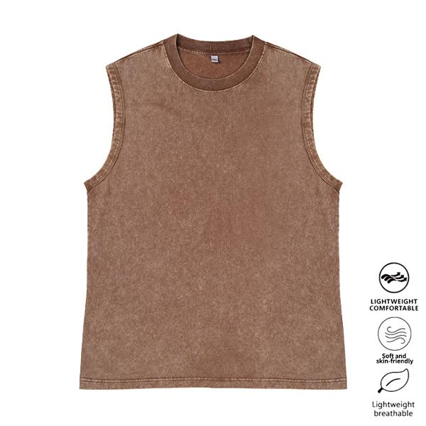 Unisex 5-Pack Acid Wash Tank Tops – Heavyweight Cotton Loose Fit Vintage Streetwear Sleeveless Tees