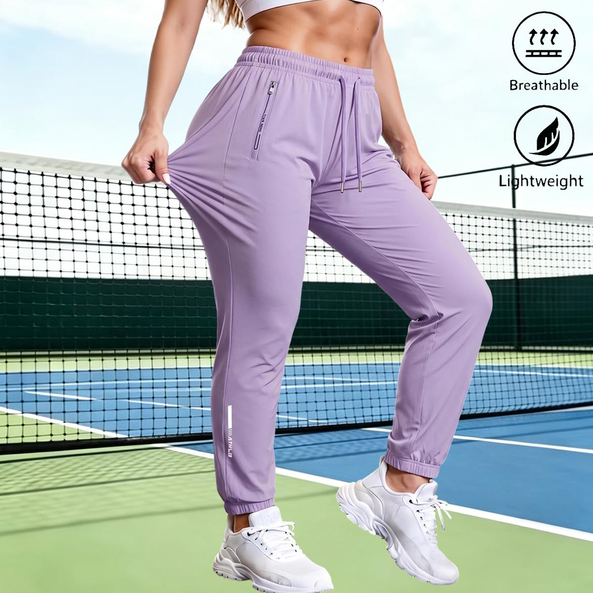 Women's 6-Pack Casual Long Pants – Elastic Waist Drawstring Zippered Pocket Sporty Trousers for All Seasons