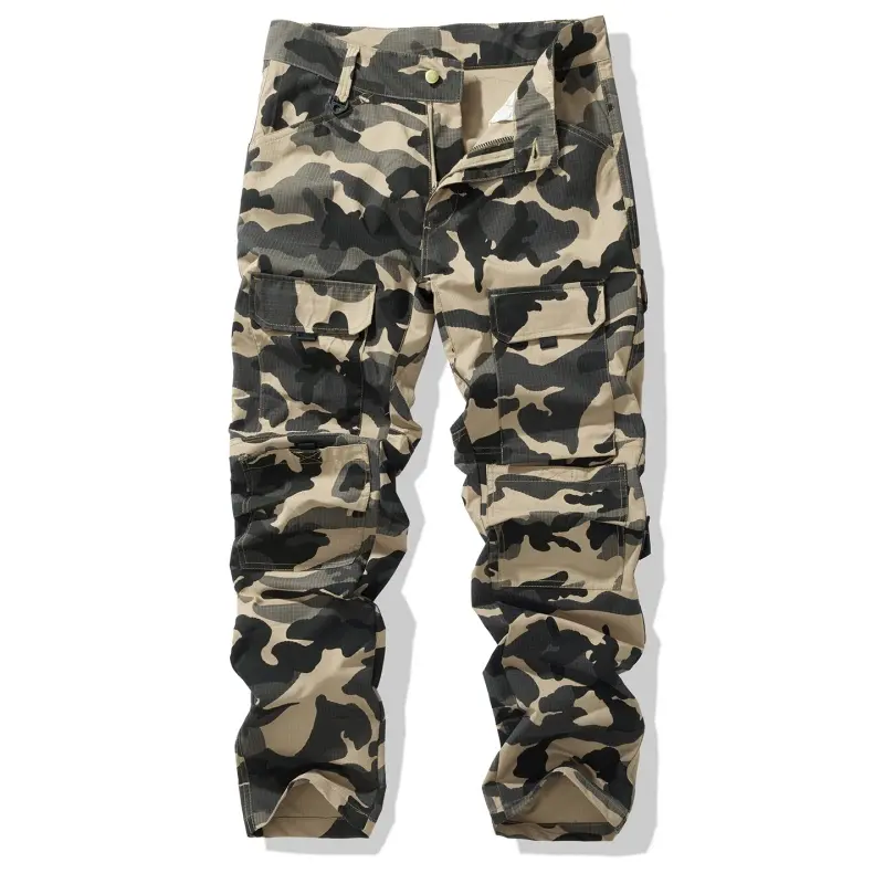 Men's 4-Pack Cargo Pants – Multi-Pocket Camouflage Tactical Work Pants for Outdoor & Daily Wear