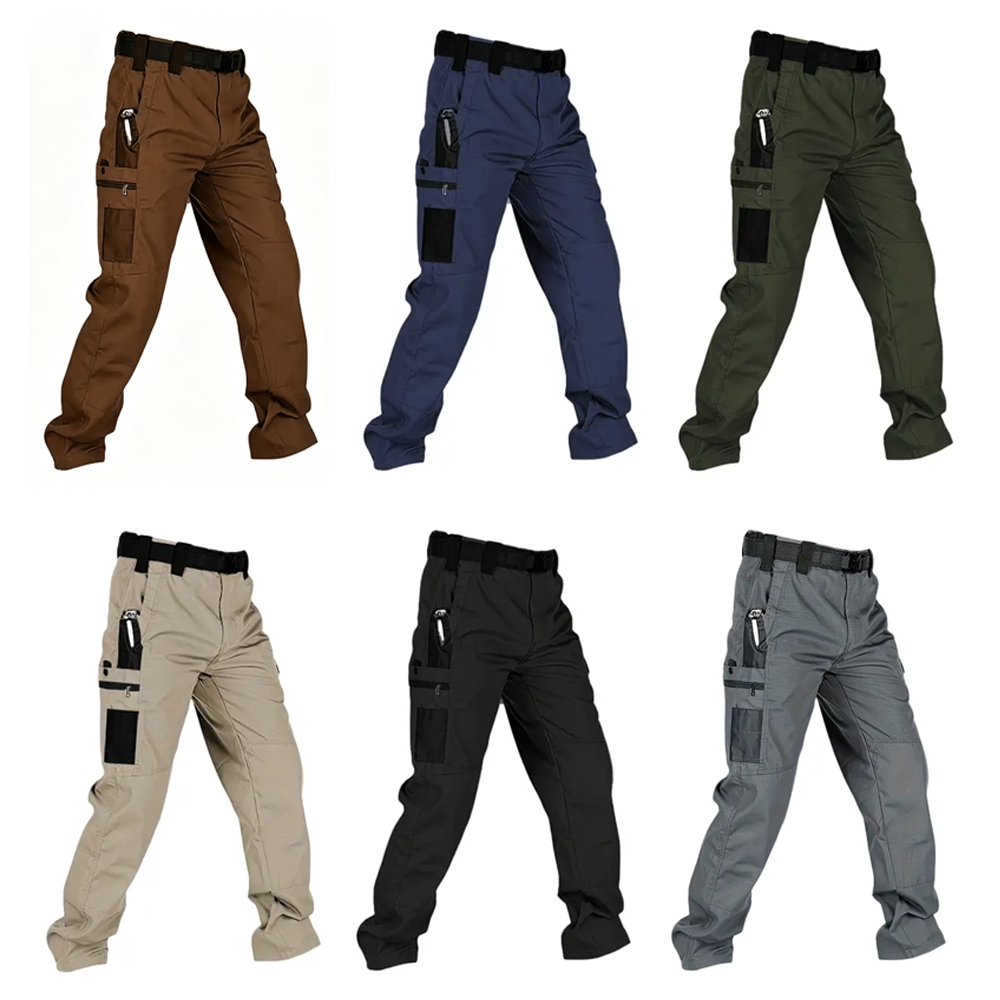 Last Chance Deal! 6 Pieces for $24.9, Today Only! 🔥🔥 Men's Solid Color Tactical Work Pants – 230g/m² New Fabric, Multiple Pockets & Zipper Closures, Durable Outdoor Training Pants for Fishing, Hiking, Camping & Work, Spring & Autumn Wear
